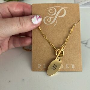 Plunder Faith, Hope, Love Gold Toggle close Necklace